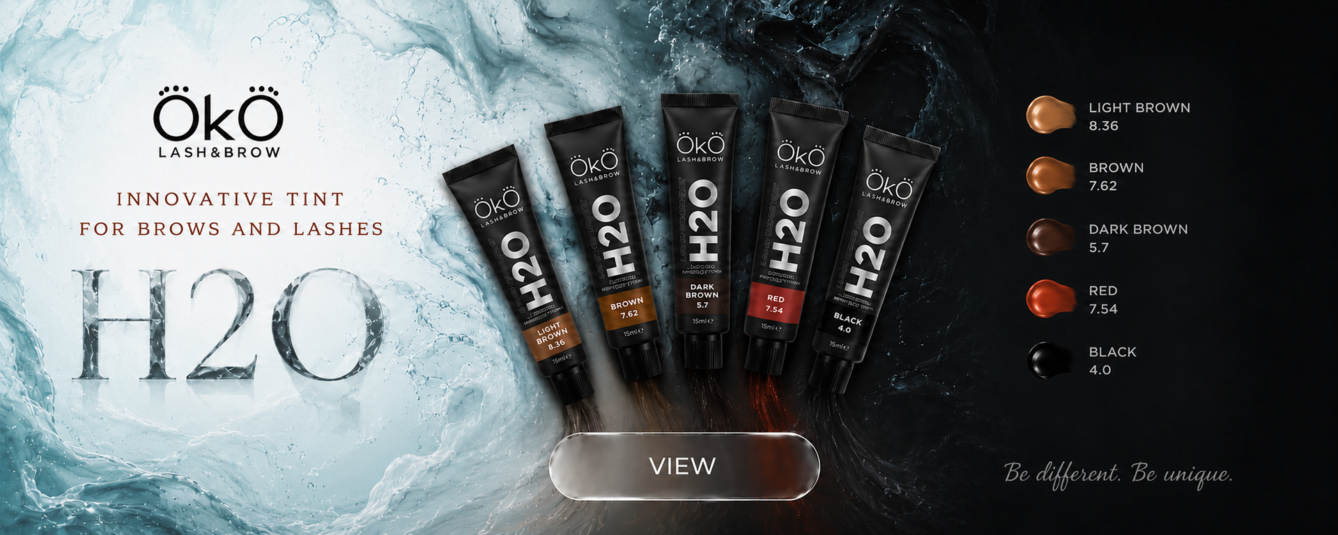Bannière publicitaire pour la peinture à sourcils OkO