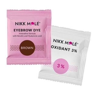 Nikk Mole Farbe f&uuml;r Augenbrauen und Wimpern + Oxidationsmittel Brown/Braun im Sachet, 2*5 ml И0000024893 Fotos