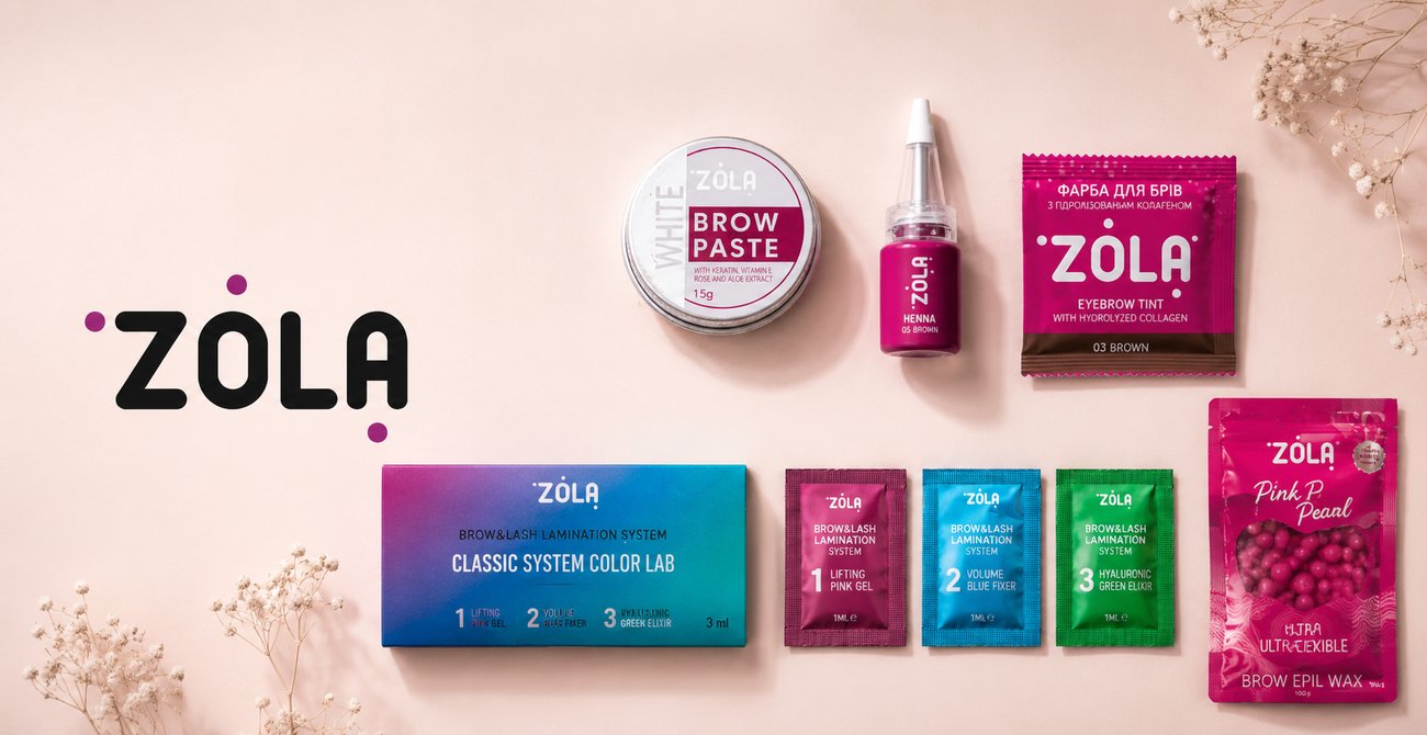 ZOLA cosmetice profesionale pentru sprâncene și gene, gama mărcii
